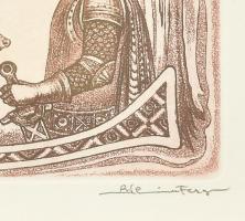 Bálint Ferenc (1960-): Ex libris Dr. Gombos László. Rézkarc, aquatinta, papír, jelzett. Számozott (4...