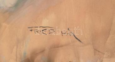 Fried Pál (1893-1976): Női akt. Akvarell, papír, jelezve jobbra lent, foltos, hullámos, lap széle ki...