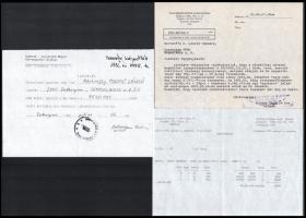 1990-1993 Kárpótlási iratok korábbi őrnagy részére, 3 éves orosz hadifogságért