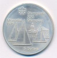 Kanada 1973. 5$ Ag Montreali olimpia - Kingston vitorlás T:BU  Canada 1973. 5 Dollars Ag Montreal Olympic Games - Sailboat Kingston C:BU  Krause KM#84