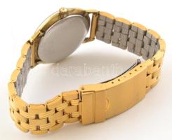 Certina karóra, sorszámozott tokkal, aranyozott fém szíjjal, az üvegen kis karcolás, d: 35 mm