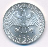 Német Szövetségi Köztársaság 1967F 5M Ag "Wilhelm és Alexander von Humboldt" T:1- Federal ...