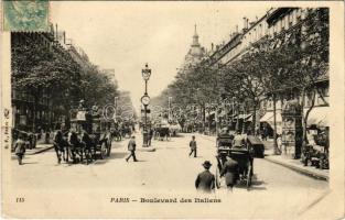 1906 Paris, Boulevard des Italiens / street view, horse-drawn carriage (b)
