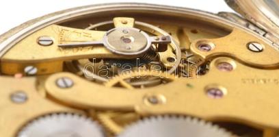 Chronometre Tegra svájci zsebóra, díszes fém tokkal, másodpercmutatós, rendkívül szép számlappal. Há...