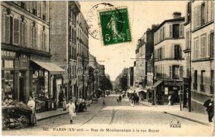 Paris, Rue de Ménilmontant a la rue Boyer / street view, bakery, tram. TCV card (EB)