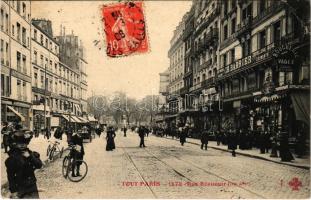 1908 Paris, Rue Réaumur / street view, shops. TCV card (EK)