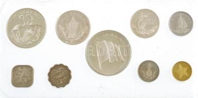 Bahamák 1974. 1c - 5D (9xklf) forgalmi sor, eredeti dísztokban T:PP fo. / Bahamas 1974. 1 Cent - 5 Dollars (9xdiff) coin set, in original case C:PP spotted Krause PS10