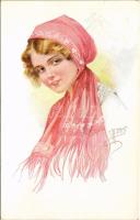 1917 Lady art postcard. W.R.B. &amp; Co. Serie Nr. 22-59. s: W. H. Braun