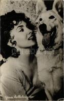 Gina Lollobrigida with dog (non PC) (fa)