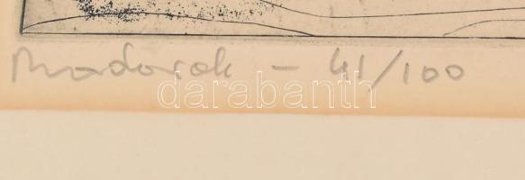 Stettner Béla (1928-1984): Madarak, 1974. Rézkarc, papír, jelzett. Számozott (41/100). Lapon apró fo...