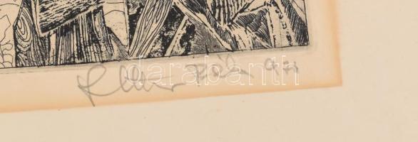 Stettner Béla (1928-1984): Madarak, 1974. Rézkarc, papír, jelzett. Számozott (41/100). Lapon apró fo...