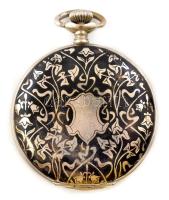 Vigilant zsebóra, mechanikus szerkezettel, niellós jellegű szép fém tokkal. Működő szerkezet, repedt...