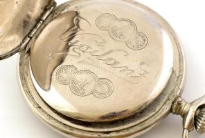 Vigilant zsebóra, mechanikus szerkezettel, niellós jellegű szép fém tokkal. Működő szerkezet, repedt...
