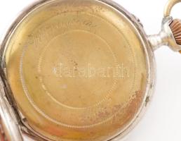 Oluland zsebóra, mechanikus szerkezettel, ezüst (Ag) tokkal. Működő szerkezet, szép számlappal, d: 4...