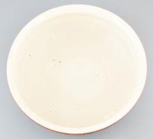 Antik Sarreguemines, szecessziós mosdótál, jelzett, lepattanásokkal, d: 42,5 cm