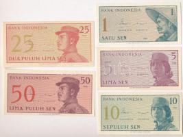 Indonézia 1964. 1s-50s (5xklf) T:I Indonesia 1964. 1 Sen - 50 Sen (5xdiff) C:UNC
