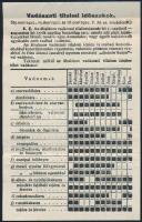 cca 1931 Vadászati tilalmi időszakok, nyomtatvány, 12x8 cm