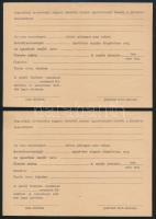 cca 1960 Fővárosi Autóbuszüzem kitöltetlen bírsági jegyzékei 2 db