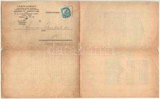 1932 Tömpe Károly építőmester, építési vállalkozó, ácstelep és építési anyagkereskedés kihajtható re...