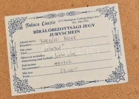 Barkóczi József (1959-): Lóportré. Olaj, farost. Jelzett. Dekoratív fakeretben, 40×30 cm