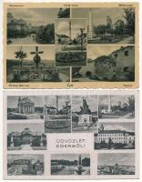 Eger - 2 db RÉGI város képeslap / 2 pre-1945 town-view postcards