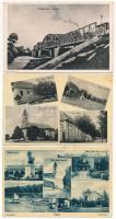 3 db RÉGI magyar város képeslap: Tiszafüred, Tolna, Taksony / 3 pre-1945 Hungarian town-view postcards