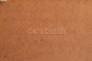 Szalatnyay József (1915-1994): Utca télen. Olaj, farost, jelzett, hátoldalán autográf felirattal és ...