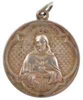 ~1900. Jézus / Szeplőtelen fogantatás ezüstözött fém vallási érem (32mm) T:2 patina