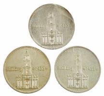 Német Harmadik Birodalom 1934A/D/F 2M Ag "Náci hatalom első évfordulója / Potsdami Garrison tem...