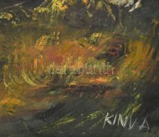 Várdombi Nagy Krisztián "Kinva" (1976-): Tanya. Olaj, farost, jelzett, fakeretben, 35×70 c...