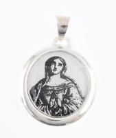 Ezüst(Ag) szentképes medál, jelzett, 2×1,8 cm, bruttó: 1,4 g