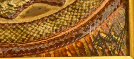 Wrábel Erzsébet (1959-): Királyi gyöngyköles. Textil, gipsz, olaj. Jelzett a hátoldalán, dekoratív f...