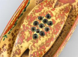 Kornfeld János: Ikebana, mázas kerámia, jelzett, hibátlan, h: 33,5 cm