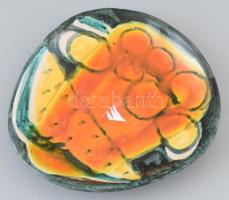 Retró dinnyés tányér, kerámia, H jelzéssel, hibátlan, d: 19 cm