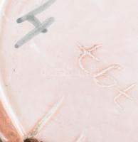 Retró dinnyés tányér, kerámia, H jelzéssel, hibátlan, d: 19 cm