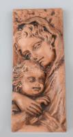 Jelzés nélkül: Anya gyermekével. Fali kerámia, hibátlan, 24x9 cm