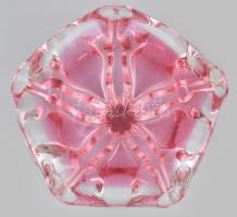 Nagyméretű Chribska cseh művészi üveg tál / asztaldísz. Terv: Josef Hospodka, Sommerso pink / rózsas...