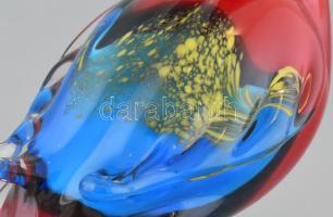 Murano: Páva. Kézzel készített üveg, jelzés nélkül, hibátlan, Olaszország, 1960-70 körül. m: 39 cm