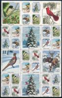 Amerikai Egyesült Államok 1990 Karácsony, állatok 30 darabos levélzáró ívdarab