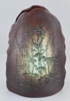 Szarka Tamás: Naturalista, retró váza, kerámia, hibátlan, jelzett, m: 26,5 cm