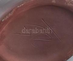 Szarka Tamás: Naturalista, retró váza, kerámia, hibátlan, jelzett, m: 26,5 cm