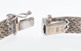 Ezüst(Ag) szövött kígyó karkötő, jelzett, h: 18,5 cm, nettó: 18,9 g