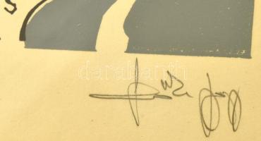 Szőke György (1954-): Robbanás (cím nélkül). Szitanyomat, papír, jelzett, számozott (50/12). Üvegeze...