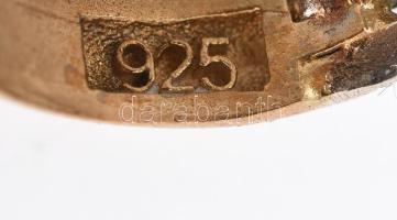 Aranyozott ezüst(Ag) kígyós gyűrű, jelzett, méret: 55, bruttó: 5,9 g