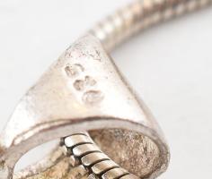 Ezüst(Ag) kígyó nyaklánc függővel, jelzett, h: 45 cm, bruttó: 5,8 g