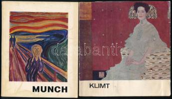 Bernáth Mária 2 kötete: Munch 1863-1944; Klimt. A Művészet Kiskönyvtára. Bp., 1966-1972, Corvina. Fekete-fehér képekkel illusztrálva. Kiadói papírkötés, az egyik borító kissé sérült.