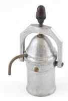 Retró alumínium kávéfőző, hiányos, m: 22 cm
