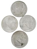 Német Harmadik Birodalom 1938. 5M Ag "Hindenburg" (4xklf) különböző verdejelek T:1--2- pat...