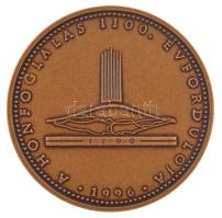 1996. A Honfoglalás 1100. évfordulója bronz emlékérem, műanyag tokban (50mm) T:1