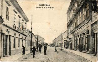 1924 Esztergom, Kossuth Lajos utca, Három Szerecsen szálloda, üzletek (EK)